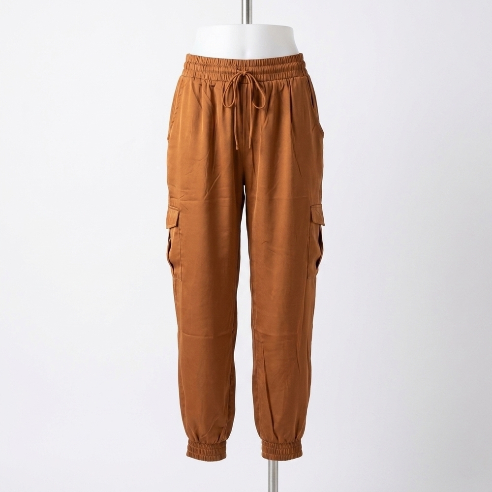 NEW PINCH silky joggers pants in rust